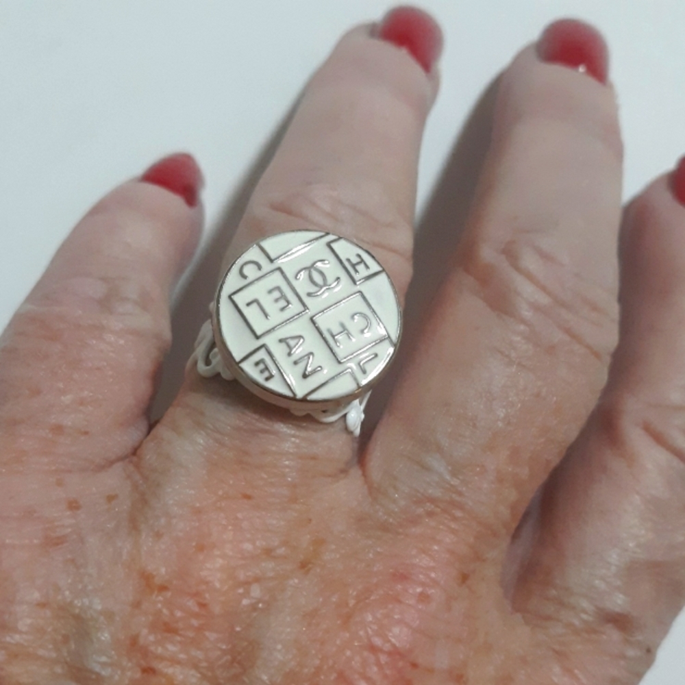 Authentic Chanel button ring